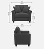 Daroo Velvet Fabric 1 Seater Sofa In Grey Colour