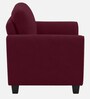 Daroo Velvet Fabric 1 Seater Sofa In Maroon Colour
