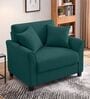 Daroo Velvet Fabric 1 Seater Sofa In Teal Green Colour