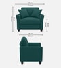 Daroo Velvet Fabric 1 Seater Sofa In Teal Green Colour