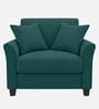 Daroo Velvet Fabric 1 Seater Sofa In Teal Green Colour