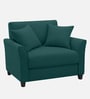 Daroo Velvet Fabric 1 Seater Sofa In Teal Green Colour