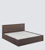 Darren King Size Bed in Reddica Walnut Matte Finish with Box Storage