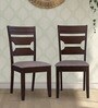 Darwin Solid Wood Dining Chair Set of 2 in Dark Walnut Colour