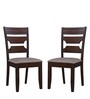 Darwin Solid Wood Dining Chair Set of 2 in Dark Walnut Colour
