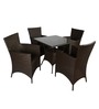Darwin Wicker Table And Chair Set In Brown Dual Tone Finish