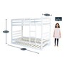 Dave Bunk Bed with Trundle in White Finish