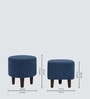 Daviana Walnut Finish Boucle Fabric Barrel Chair In Blue Colour Daviana Walnut Finish Boucle Fabric Barrel Chair In Blue Colour