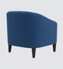 Daviana Walnut Finish Boucle Fabric Barrel Chair In Blue Colour Daviana Walnut Finish Boucle Fabric Barrel Chair In Blue Colour