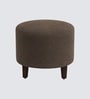 Daviana Walnut Finish Boucle Fabric Barrel Chair In Brown Colour Daviana Walnut Finish Boucle Fabric Barrel Chair In Brown Colour