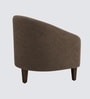 Daviana Walnut Finish Boucle Fabric Barrel Chair In Brown Colour Daviana Walnut Finish Boucle Fabric Barrel Chair In Brown Colour