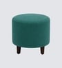 Daviana Walnut Finish Boucle Fabric Lounge Chair In Green Colour