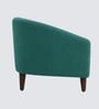 Daviana Walnut Finish Boucle Fabric Lounge Chair In Green Colour