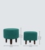 Daviana Walnut Finish Boucle Fabric Lounge Chair In Green Colour