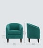 Daviana Walnut Finish Boucle Fabric Lounge Chair In Green Colour