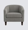 Daviana Walnut Finish Boucle Fabric Chair In Grey Colour Daviana Walnut Finish Boucle Fabric Chair In Grey Colour