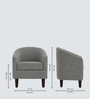 Daviana Walnut Finish Boucle Fabric Chair In Grey Colour Daviana Walnut Finish Boucle Fabric Chair In Grey Colour