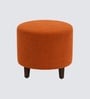 Daviana Walnut Finish Boucle Fabric Chair In Orange Colour Daviana Walnut Finish Boucle Fabric Chair In Orange Colour