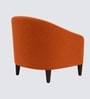 Daviana Walnut Finish Boucle Fabric Chair In Orange Colour Daviana Walnut Finish Boucle Fabric Chair In Orange Colour