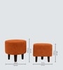 Daviana Walnut Finish Boucle Fabric Chair In Orange Colour Daviana Walnut Finish Boucle Fabric Chair In Orange Colour