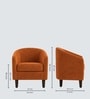 Daviana Walnut Finish Boucle Fabric Chair In Orange Colour Daviana Walnut Finish Boucle Fabric Chair In Orange Colour