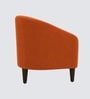 Daviana Walnut Finish Boucle Fabric Chair In Orange Colour Daviana Walnut Finish Boucle Fabric Chair In Orange Colour