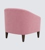 Daviana Walnut Finish Boucle Fabric Chair In Pink Colour With Stool Daviana Walnut Finish Boucle Fabric Chair In Pink Colour With Stool