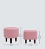 Daviana Walnut Finish Boucle Fabric Chair In Pink Colour With Stool Daviana Walnut Finish Boucle Fabric Chair In Pink Colour With Stool