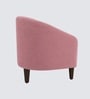 Daviana Walnut Finish Boucle Fabric Chair In Pink Colour With Stool Daviana Walnut Finish Boucle Fabric Chair In Pink Colour With Stool