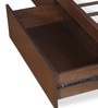 David Solid Wood King Size Poster Bed with Pullout Drawer Storage in Dark Walnut Finish