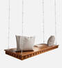 David Solid Wood Swing With Cushion In Natural Brown Finish