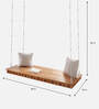 David Solid Wood Swing With Cushion In Natural Brown Finish