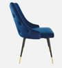 Davidson Velvet Dining Chair In Blue & Black Colour