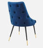 Davidson Velvet Dining Chair In Blue & Black Colour