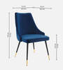Davidson Velvet Dining Chair In Blue & Black Colour