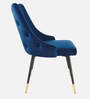 Davidson Velvet Dining Chair In Blue & Black Colour