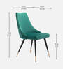 Davidson Velvet Dining Chair In Turkis Blue & Black Colour