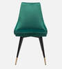 Davidson Velvet Dining Chair In Turkis Blue & Black Colour
