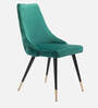Davidson Velvet Dining Chair In Turkis Blue & Black Colour