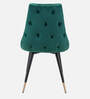Davidson Velvet Dining Chair In Turkis Blue & Black Colour