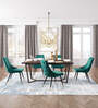 Davidson Velvet Dining Chair In Turkis Blue & Black Colour