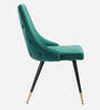 Davidson Velvet Dining Chair In Turkis Blue & Black Colour