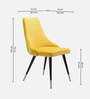 Davidson Velvet Dining Chair In Yellow & Black Colour