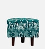Davina Fabric Lounge Chair In Blue Colour With Footstool