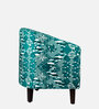 Davina Fabric Lounge Chair In Blue Colour With Footstool