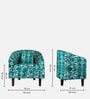 Davina Fabric Lounge Chair In Blue Colour With Footstool