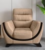 Davos Leatherette 1 Seater Sofas In Beige Color