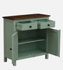Davos Mango Wood 2 Door Cabinet In Light Green Colour