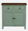 Davos Mango Wood 2 Door Cabinet In Light Green Colour
