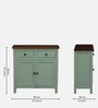 Davos Mango Wood 2 Door Cabinet In Light Green Colour